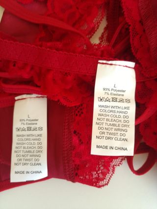 Conjunto Lenceria Sexy Rojo Talla L