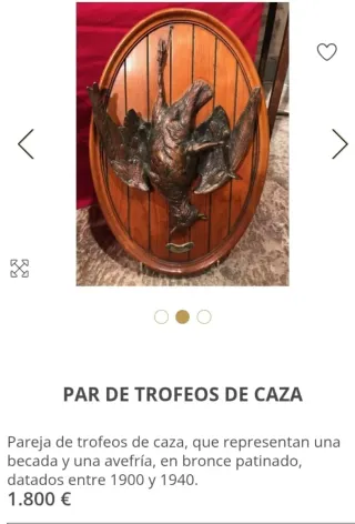 Figuras bronce aves madera caoba grande 1900 ,1940