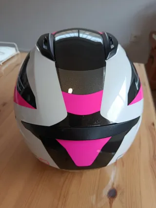 Casco Moto HJC Negro Gris Rosa Blanco talla XS