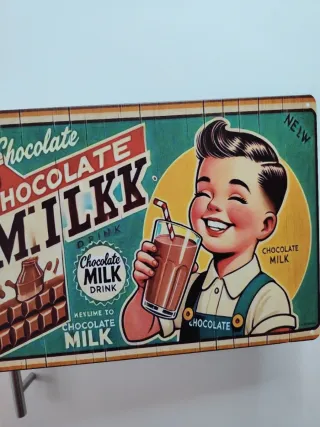 Cartel Metal Chocolate Milk 30x20cm