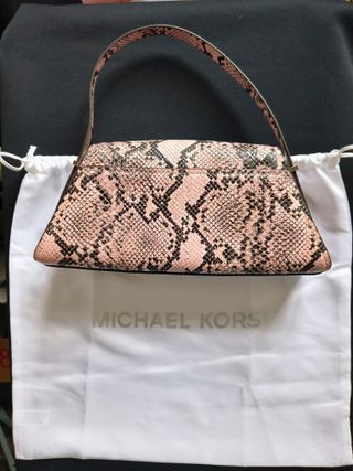 Borsa Michael Kors effetto pitone rosa fume' nera
