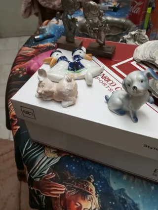 Set 3 Animali Porcellana: Cane, Coniglio, Anatre