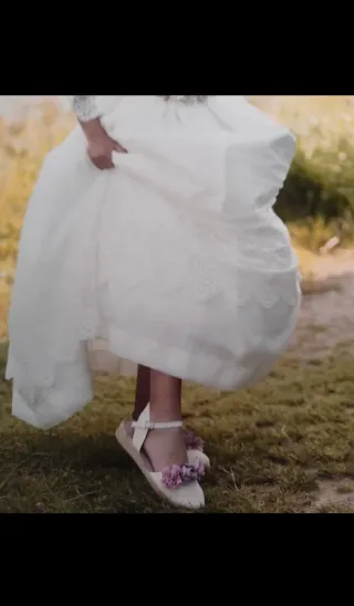 Alpargatas ceremonia niña flores(Batilas)