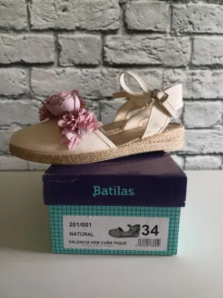 Alpargatas ceremonia niña flores(Batilas)