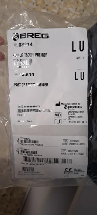 Rodillera Postoperatoria BREG T Scope Premier