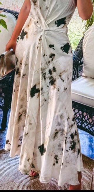 Vestido largo fluido estampado