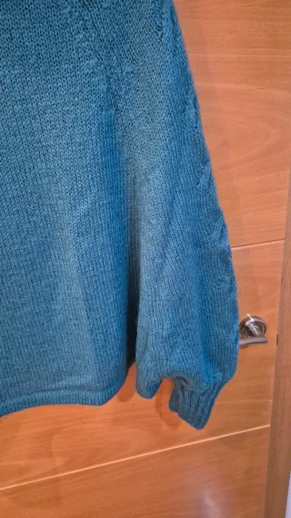 Jersey Benetton cuello alto turquesa