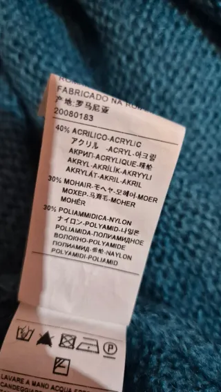 Jersey Benetton cuello alto turquesa