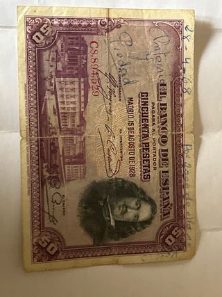 Billete pesetas Banco de España