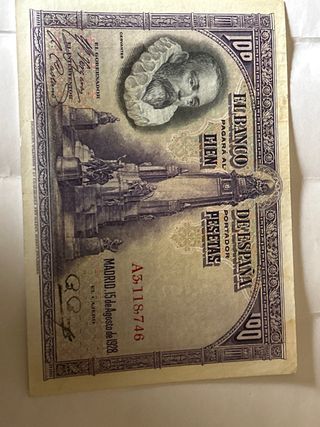Billete pesetas Banco de España