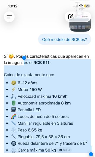 Patinete Eléctrico RCB Niños 6-12 Años