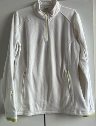 Sudadera Decathlon blanca con cremallera