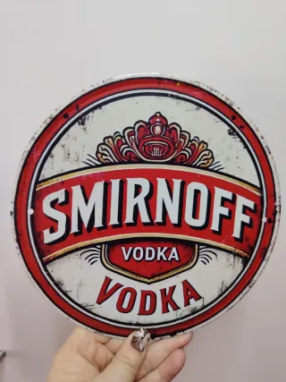 Cartel Metal Smirnoff Vodka con tara