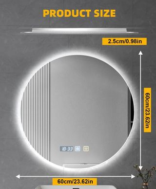 Espejo Redondo Baño con Luz LED