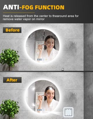 Espejo Redondo Baño con Luz LED