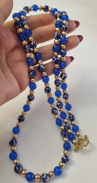 Conjunto Collar, Pulsera, y Pendientes Piedras nat