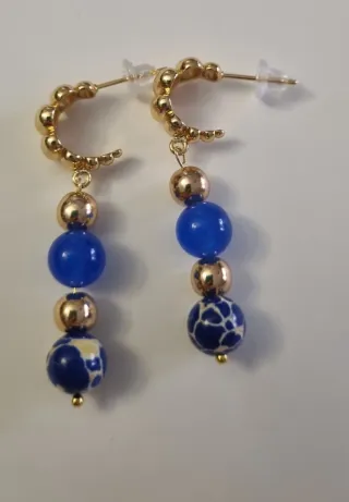 Conjunto Collar, Pulsera, y Pendientes Piedras nat