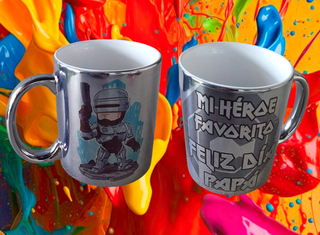 Taza cromada personalizada dia del padre