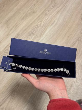 Pulsera Swarovski Corazones Angelic Plata