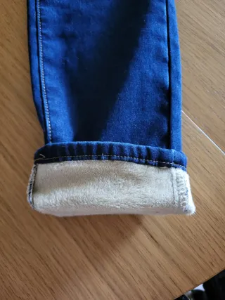 Pantalones vaqueros mujer forro polar invierno