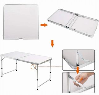 Mesa Plegable Aluminio con 4 Taburetes
