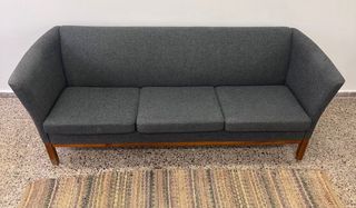 Sofá diseño Danés 3 plazas lana y teca