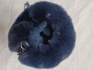 Borsa a Tracolla in Eco-pelliccia Blu