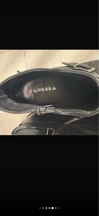 Botas de hombrede cuero negro con cremallera