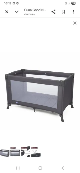 Cuna de viaje con colchón