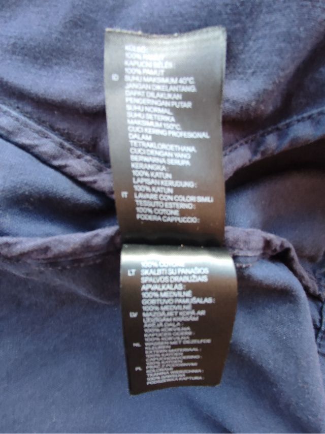 Giaccone cotone sfoderato blu