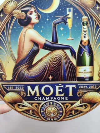 Cartel Metal Moët Champagne 20cm