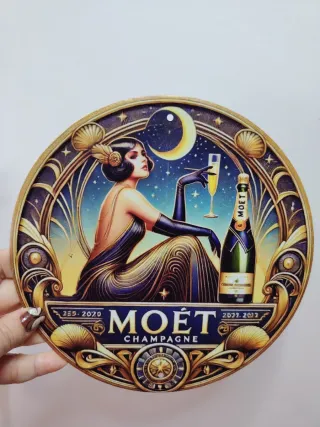 Cartel Metal Moët Champagne 20cm