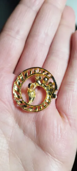 Bottone gioiello vintage serpente perle da 2,8 cm