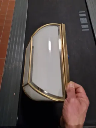 Lampadario plafoniera vintage oro e vetro