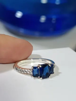 Anillo Plata S925 Azul Intenso