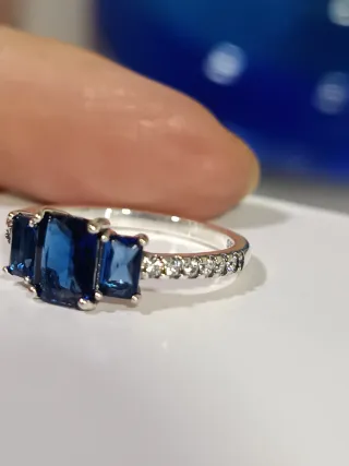 Anillo Plata S925 Azul Intenso