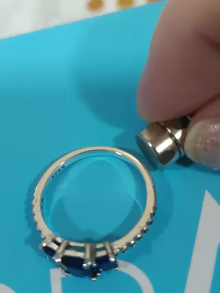 Anillo Plata S925 Azul Intenso