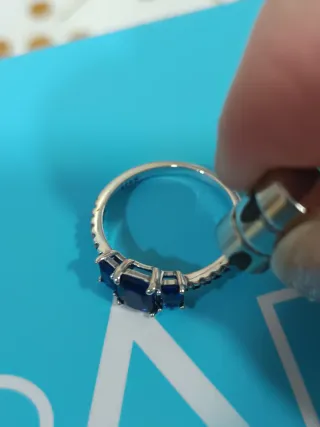 Anillo Plata S925 Azul Intenso