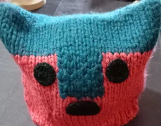 Bufanda tejida a mano multicolor