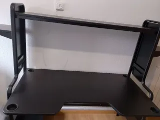 Escritorio gaming FREDDE Negro 130x80/60x150