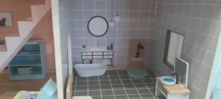 Casita de muñecas de madera