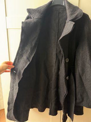 Cappotto Lana Nero con Cintura