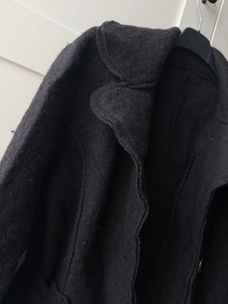 Cappotto Lana Nero con Cintura