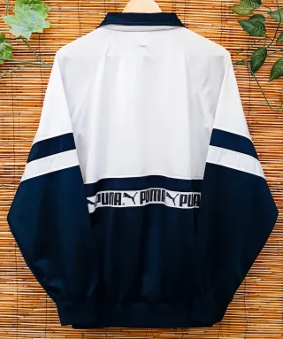 Chaqueta Puma Vintage Talla XL Azul y Blanca