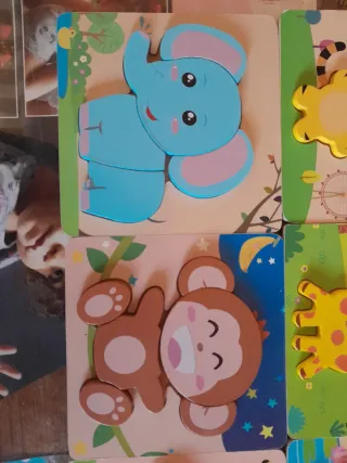 Puzzles de Madera de Animales para Niños