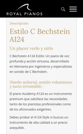 Piano Acústico Bechstein A124