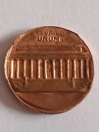 MONEDA 1 CENTAVO LINCOLN.19??.ERROR MAL RECORTADA.