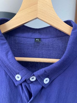 Camisa juvenil 100% Algodón azul XL.