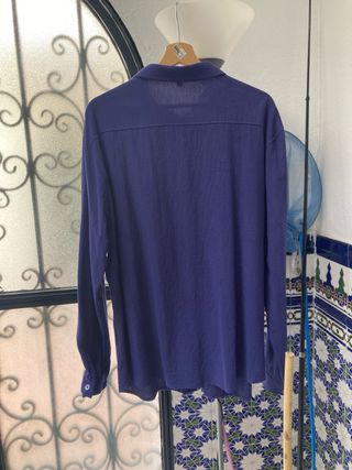 Camisa juvenil 100% Algodón azul XL.