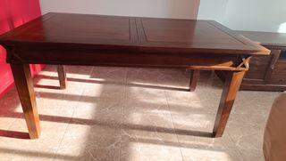 Mueble de salón de madera.Mueble TV, mesa y sillas